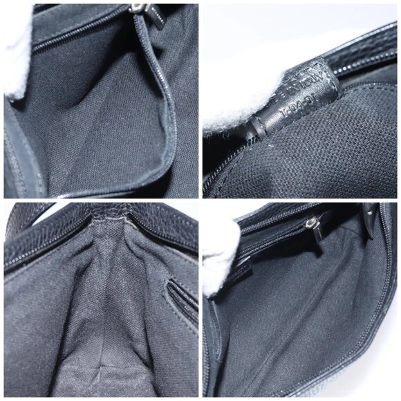 BURBERRY Shoulder Bag Leather Black Silver Auth am8354 - Picture 15 of 16